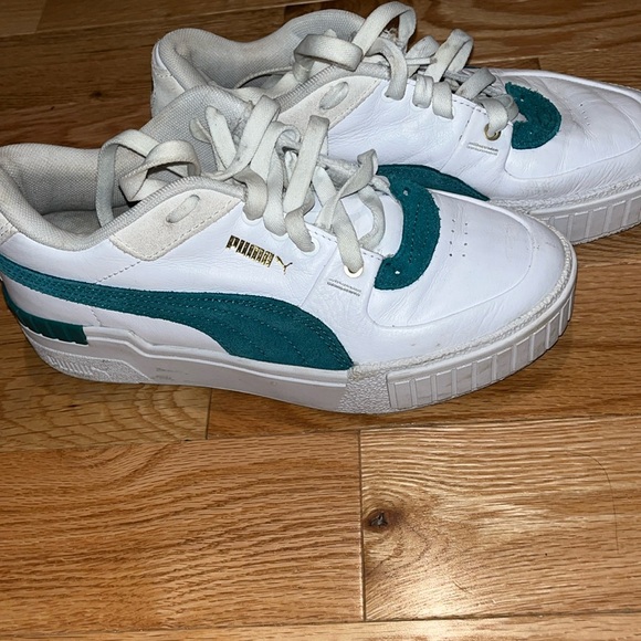 USED WHITE/GREEN PUMA SNEAKER - Picture 4 of 6